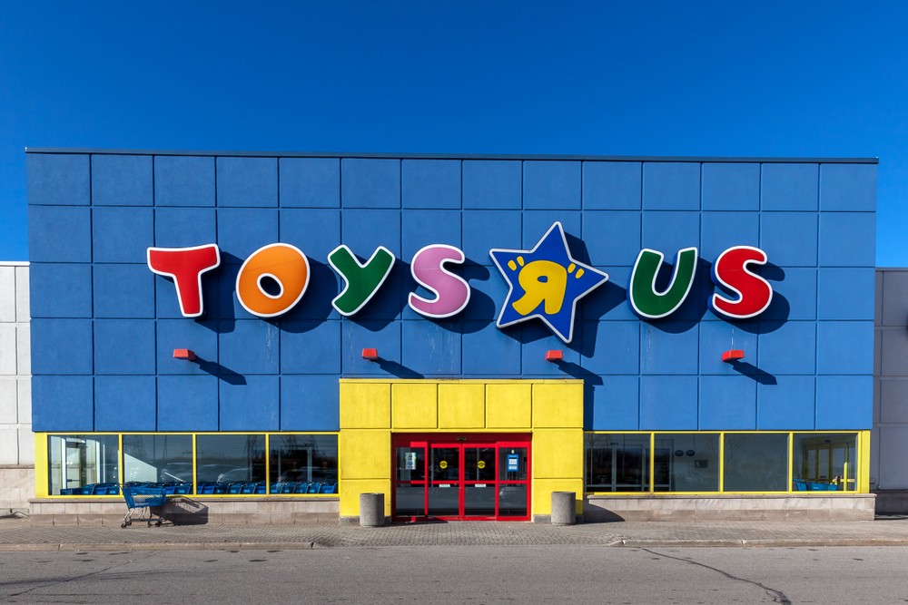 An old, former Toys-R-Us store still standing in today's times